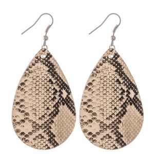 Snakeskin Faux Leather Earrings